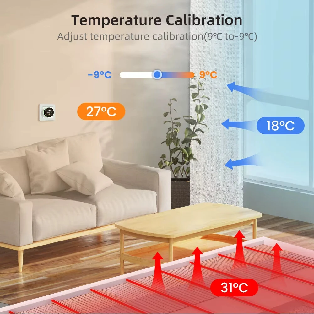 WT20R Tuya WiFi Smart Knob Thermostat Electric Heating Water Gas Boiler Temperature Controller Works With Alexa Google Home — view 4