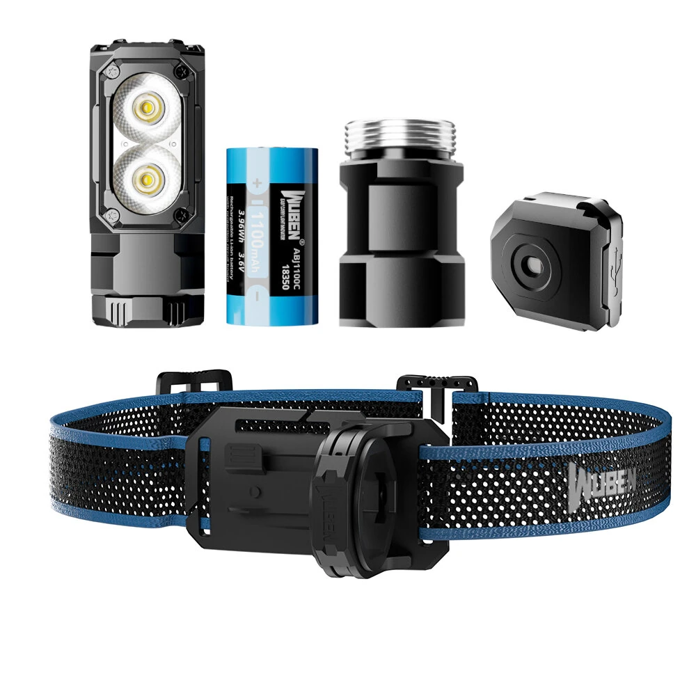 Wuben E7 1800lm Ultra-Compact and Lightweight LED Headlamp & Flashlight With 18350 Battery High Lumen Recheargeable Mini Torch Light LED Headlight — view 2
