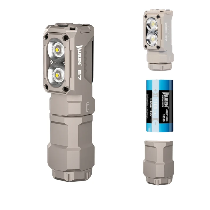 WUBEN E7 2in1 1800 Lumens LED Headlamp Rechargeable Flashlight 18350 18650 Battery Compact EDC Min Torch Magnetic Tail Work Lamp Waterproof Headlight For Outdoor Camping Running Hiking Fishing — wuben