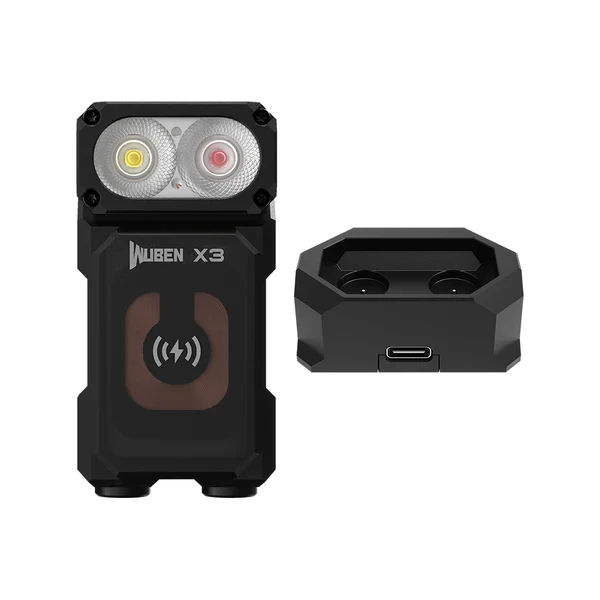 WUBEN X3 Owl 700LM Mini LED Keychain Flashlight 180° Rotating Head Best EDC Flashlight Wireless Charging Base Ultra-light Weight Mini Torch Camping Tent Lamp — view 9