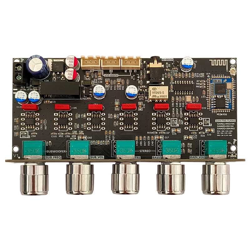 WUZERVON ZK-PRO2 Audio Tone Board Preamplifier Bluetooth 5.0 Dual Subwoofer 2.1 Channel Bass Treble Control NE5532 Voice Amplifier Decoder QCC3034+ES9023 — image 1