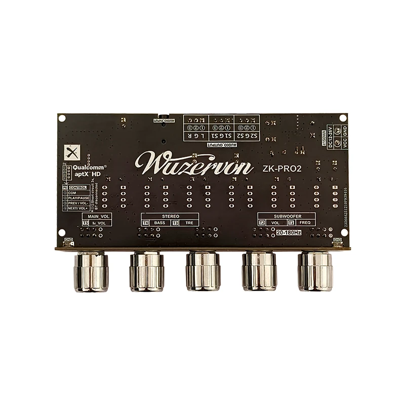 WUZERVON ZK-PRO2 Audio Tone Board Preamplifier Bluetooth 5.0 Dual Subwoofer 2.1 Channel Bass Treble Control NE5532 Voice Amplifier Decoder QCC3034+ES9023 — view 2