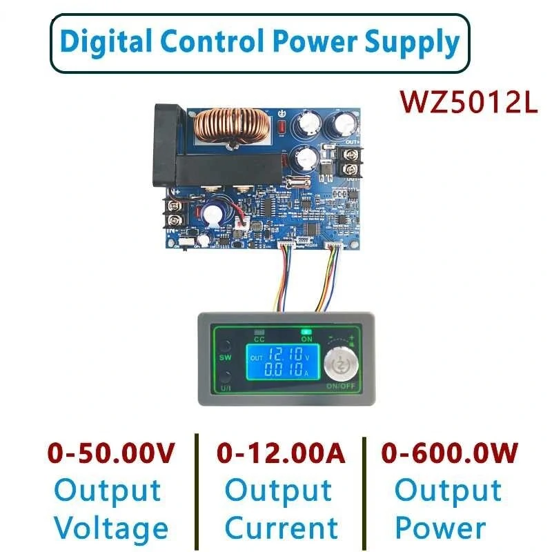 WZ5012L 50V 12A 600W LED Display DC -DC Buck Converter CC CV Step-down Power Module Adjustable Voltage Regulated Power Supply — image 1