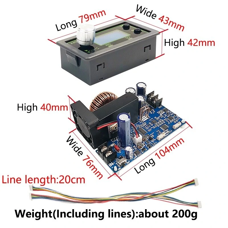 WZ5012L 50V 12A 600W LED Display DC -DC Buck Converter CC CV Step-down Power Module Adjustable Voltage Regulated Power Supply — view 2