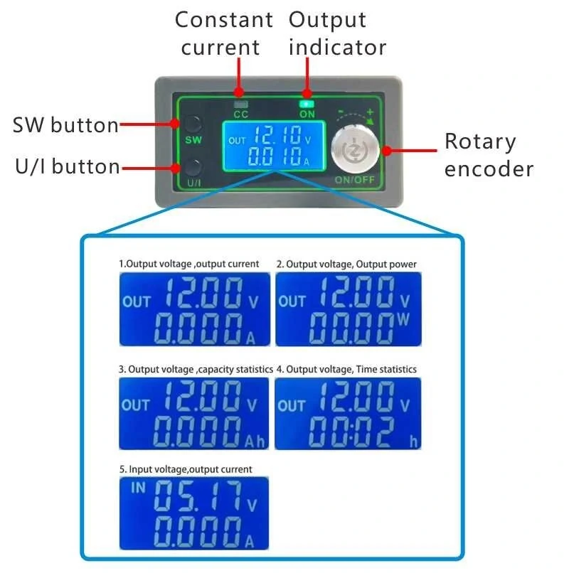 WZ5012L 50V 12A 600W LED Display DC -DC Buck Converter CC CV Step-down Power Module Adjustable Voltage Regulated Power Supply — view 3