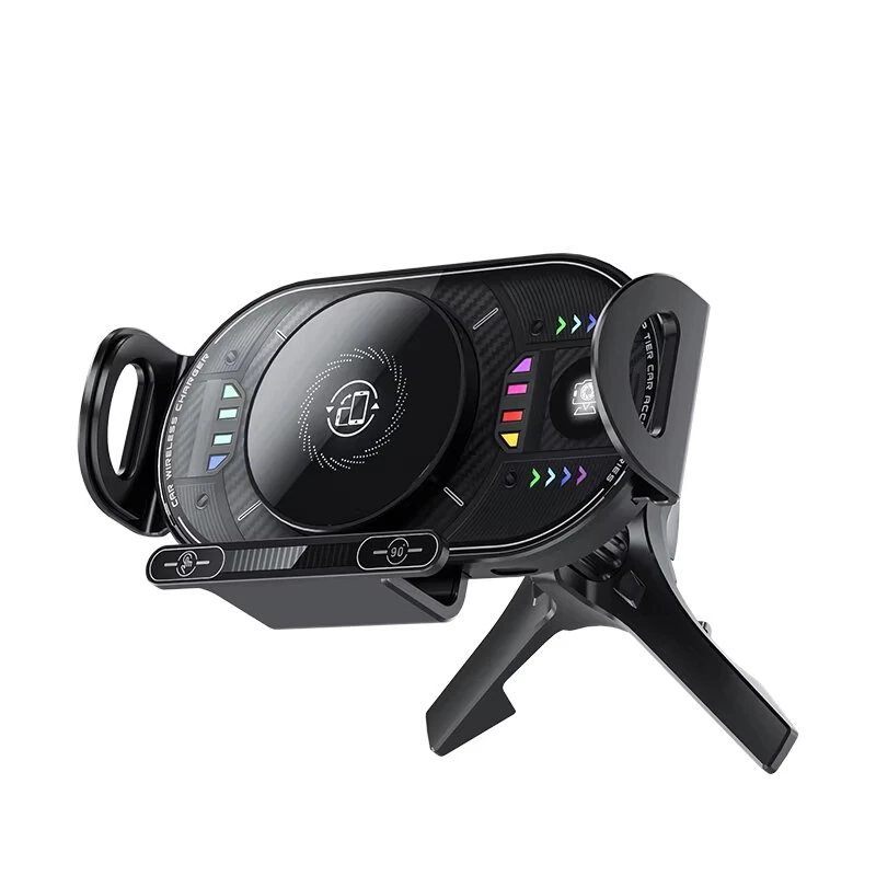 X10 15W Fast Wireless Car Charger Mount Foldable Rotating Phone Holder for Air Vent & Dashboard Compatible with Foldable Flat Screen Phones — view 2