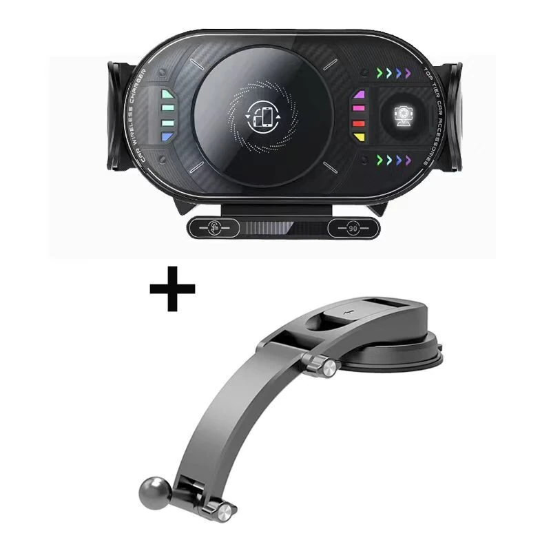 X10 15W Fast Wireless Car Charger Mount Foldable Rotating Phone Holder for Air Vent & Dashboard Compatible with Foldable Flat Screen Phones — view 8