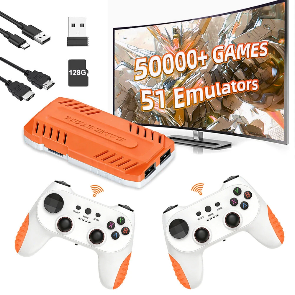 X10 pro 128G 50000+ Games TV Game Stick with Dual 2.4G Wireless Controller Support HD Output Plug and Play Retro Game Console — view 2