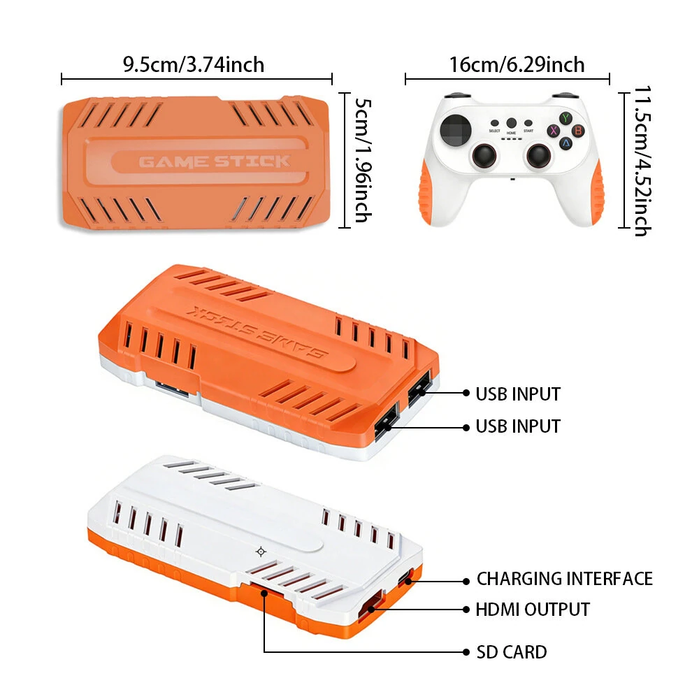 X10 pro 128G 50000+ Games TV Game Stick with Dual 2.4G Wireless Controller Support HD Output Plug and Play Retro Game Console — view 4