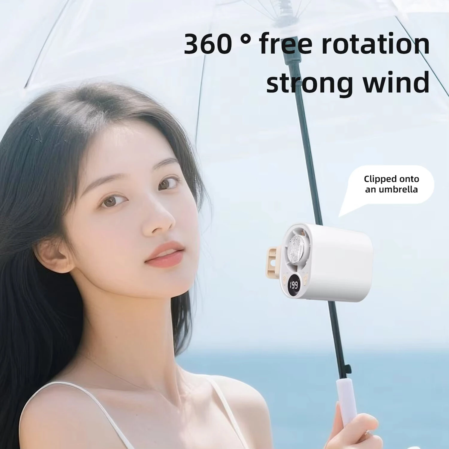 X30 Refrigeration Clip Fan Semiconductor Ice Cooling Turbo Motor 18000 RPM 1800mAh 5W Stepless Speed Smart Display 360 Degree Rotation — view 3