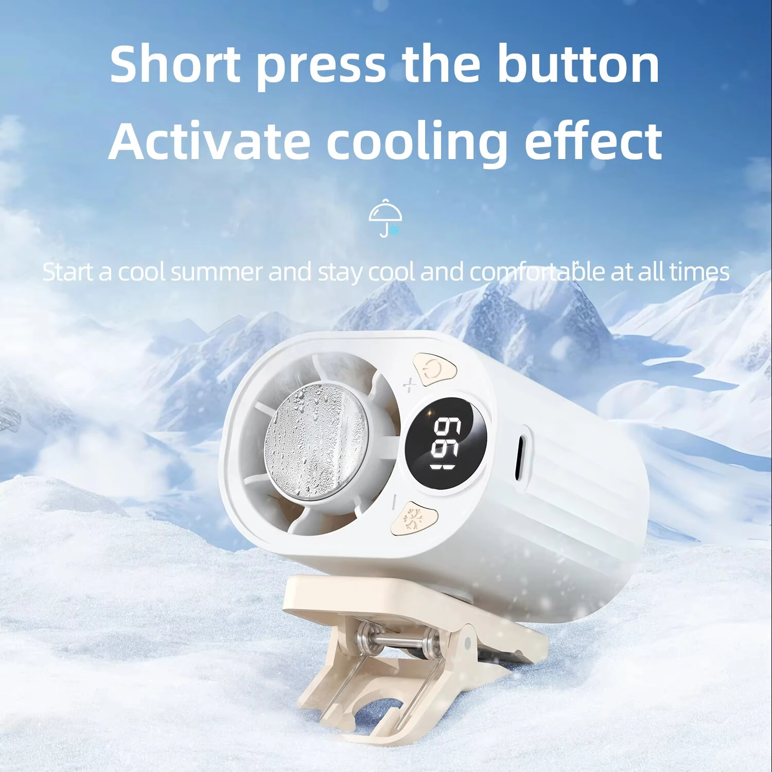 X30 Refrigeration Clip Fan Semiconductor Ice Cooling Turbo Motor 18000 RPM 1800mAh 5W Stepless Speed Smart Display 360 Degree Rotation — view 4