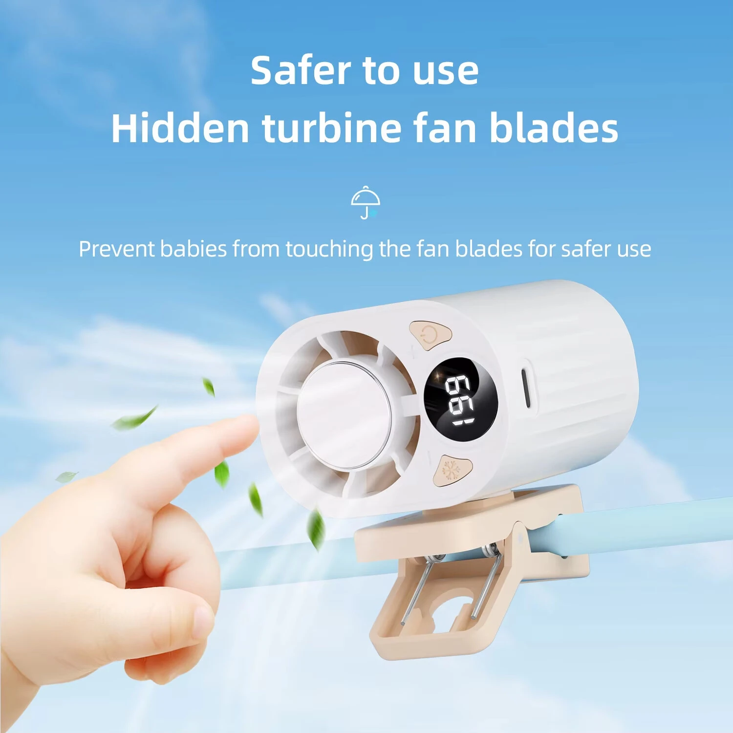 X30 Refrigeration Clip Fan Semiconductor Ice Cooling Turbo Motor 18000 RPM 1800mAh 5W Stepless Speed Smart Display 360 Degree Rotation — view 5
