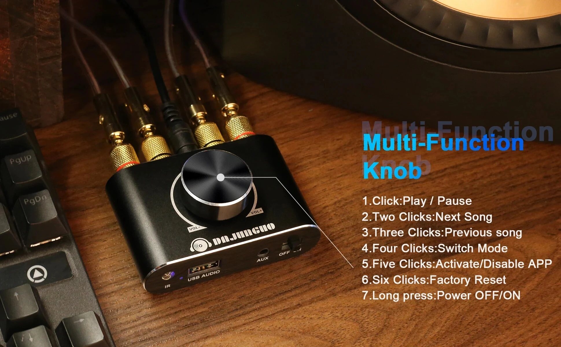 X50H Audio Amplifier 2.0 Channel 20W+20W Bluetooth Amp with Remote Control Supports Bluetooth/USB/AUX Input — view 3