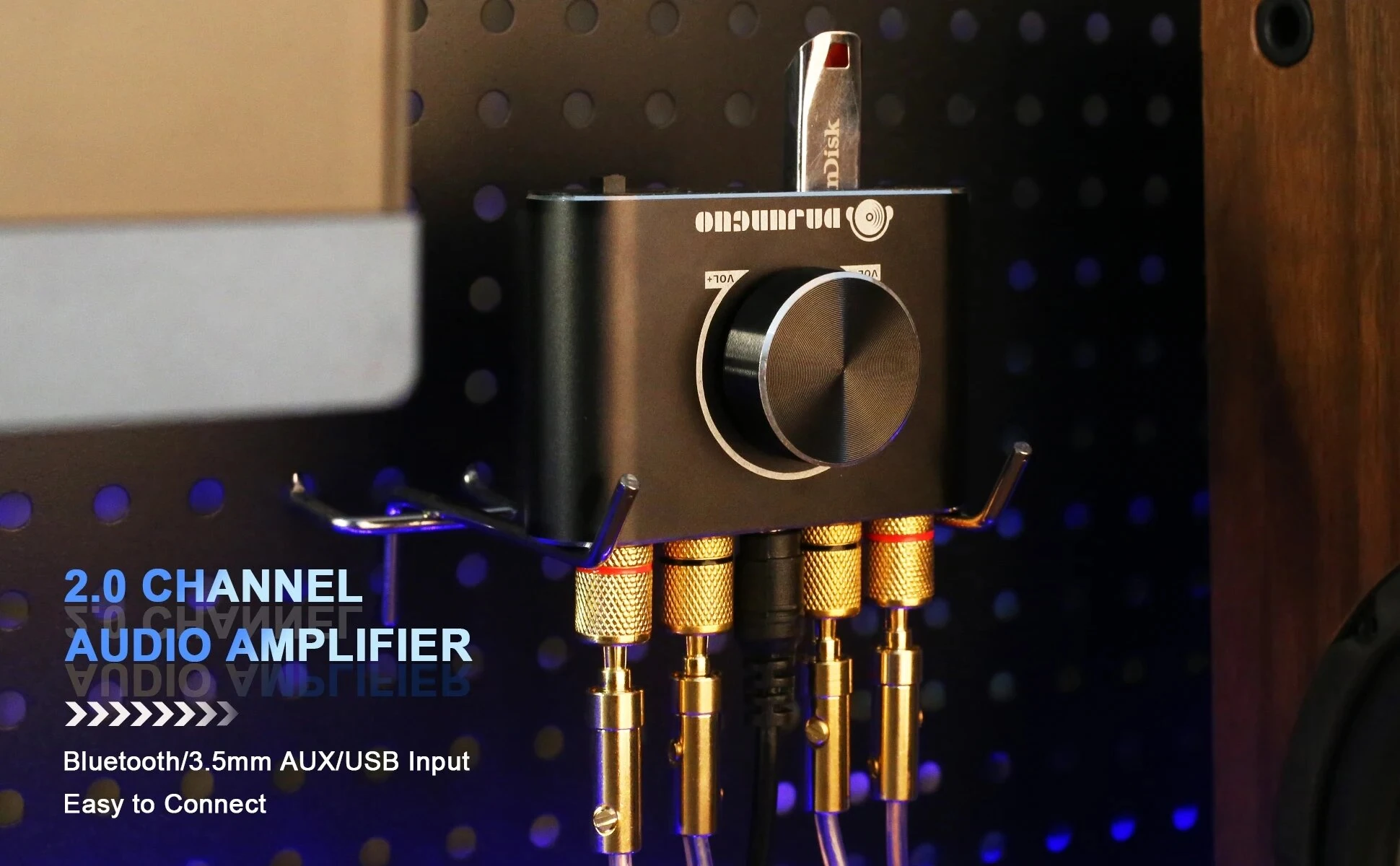 X50H Audio Amplifier 2.0 Channel 20W+20W Bluetooth Amp with Remote Control Supports Bluetooth/USB/AUX Input — view 5