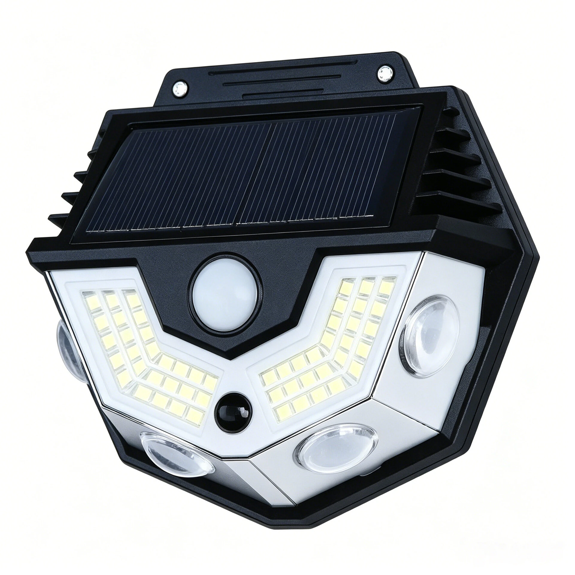 X56 X58 Solar Wall Light Motion Sensor 52LED 1200mAh Dual Color Temperature 6-12H Waterproof Outdoor Garden Pathway Wall Lamp