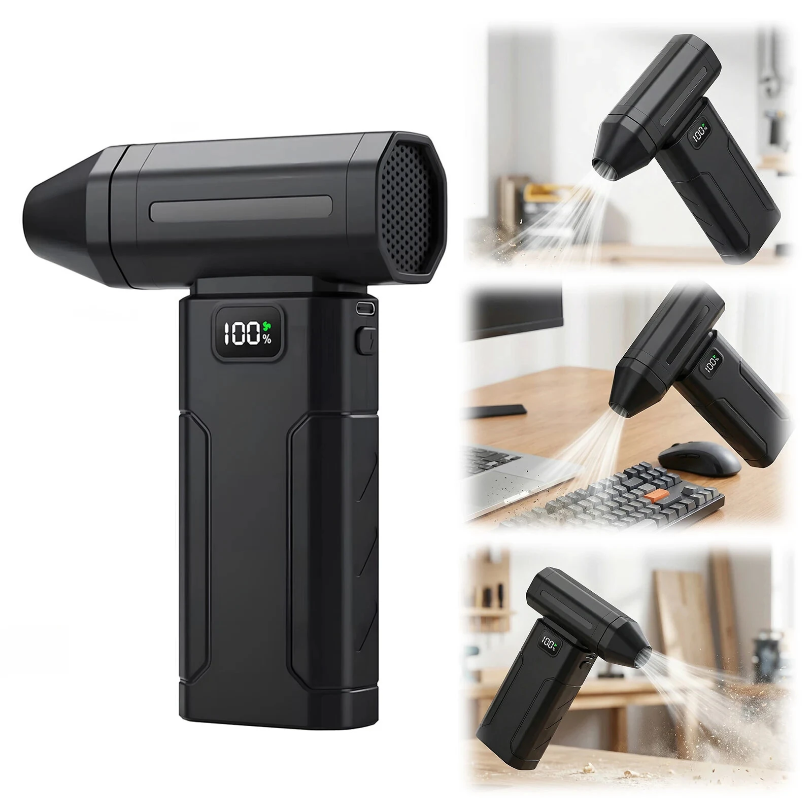 X8 Mini Turbo Fan 100000RPM 5-Speed Handheld Portable Air Blower Rechargeable 6000mAh Type-C Fast Charging Industrial Cleaning Snow Removal LED Light — view 2