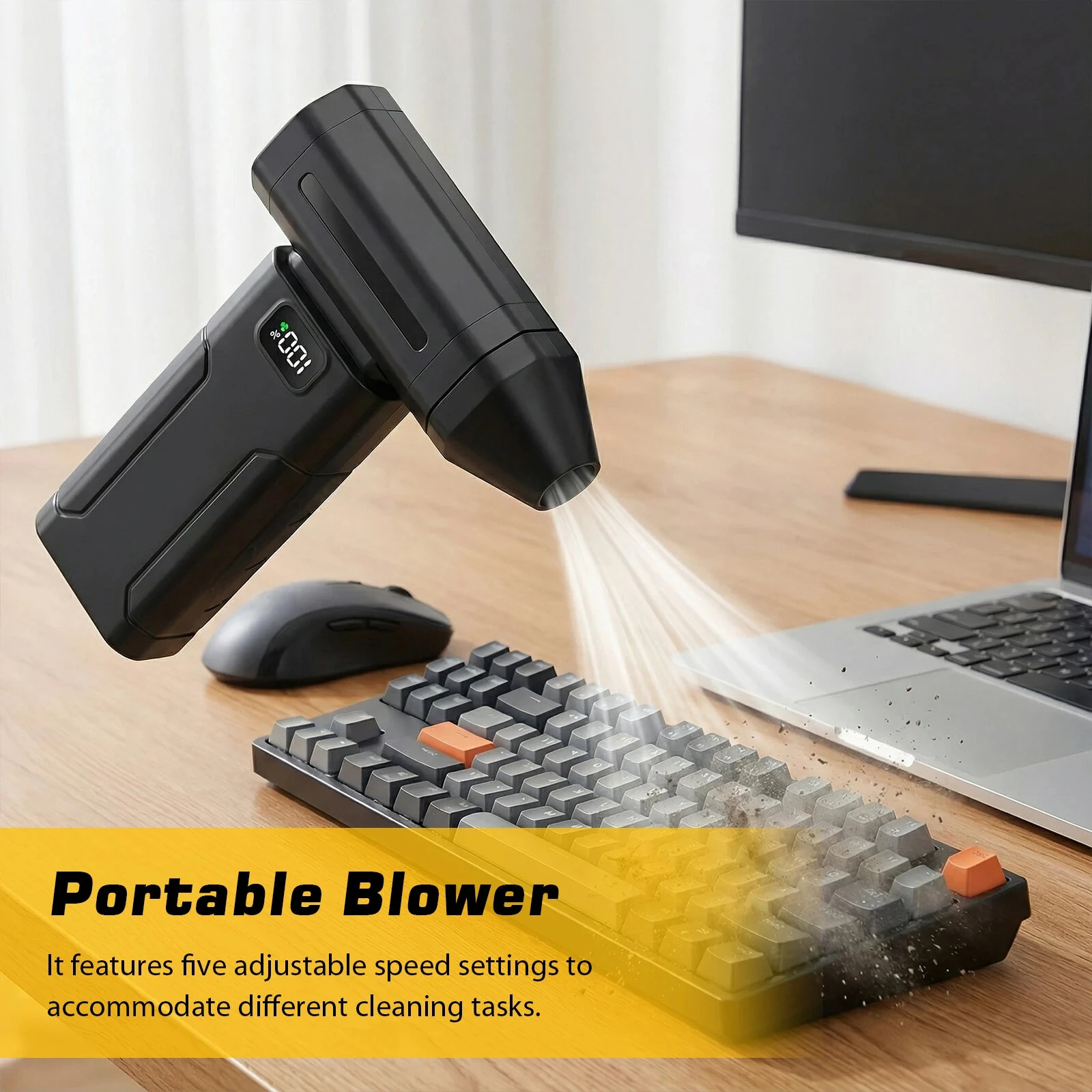 X8 Mini Turbo Fan 100000RPM 5-Speed Handheld Portable Air Blower Rechargeable 6000mAh Type-C Fast Charging Industrial Cleaning Snow Removal LED Light — view 4