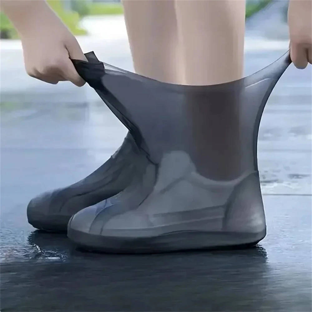 XANES 1 Pair Waterproof Non-slip Silicone Bike Shoe Cover High Elastic Wear-resistant Unisex Rain Boots for Rainy Day Cycling Reusable Shoe Cover — view 5