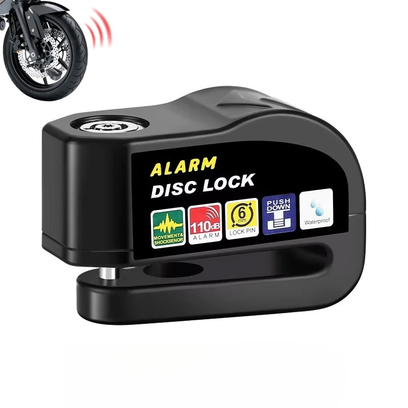 XANES 110dB Anti-Theft Bicycle Disc Brake Alarm Lock Alloy Waterproof Security Electric Vehicle Brakelock Motorcycle Wheel Alarm Disc Locks — XANES