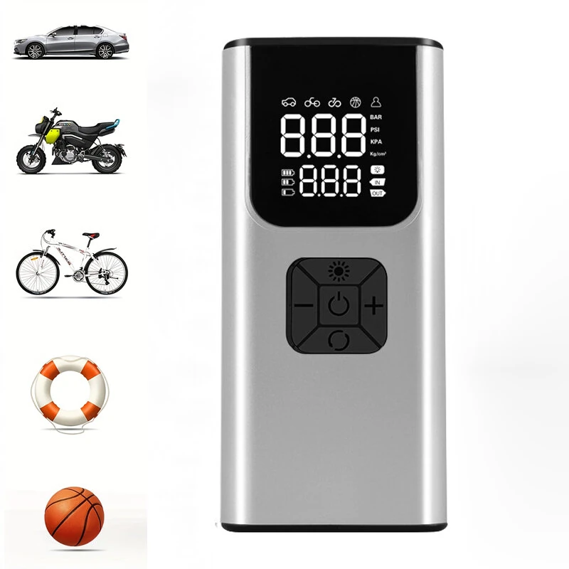 XANES 150PSI Portable Wireless Air Pump with LED Lighting Tire Pressure Gauge Type-C Charging Smart Cordless Tire Inflator for Cars Bikes Motorcycles Balls — image 1