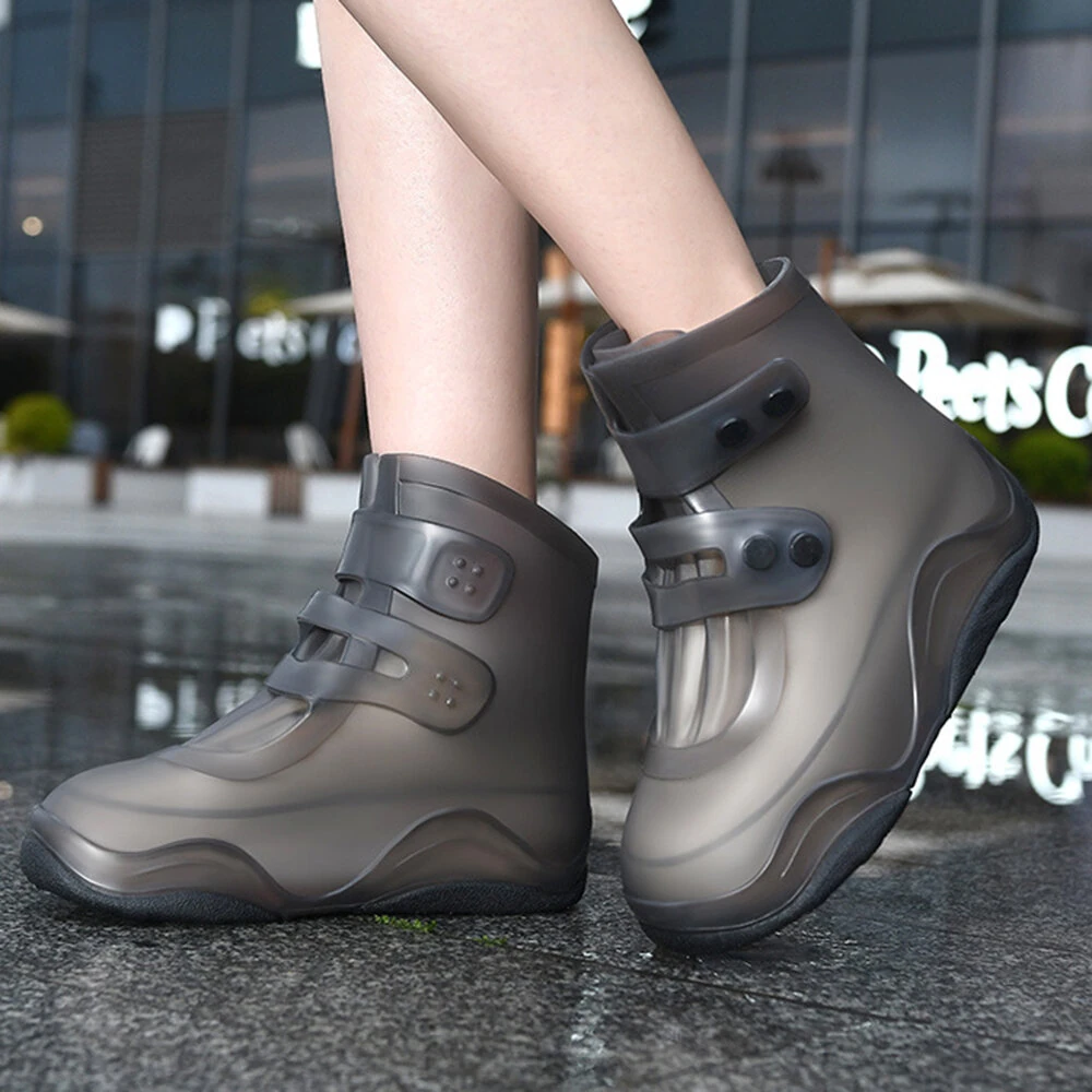 XANES 1Pair Bicycle Protective Gear Waterproof Non-slip Shoe Covers Easy Double Buckle Design Outdoor Reusable Overshoes Elastic Rain Boots Unisex — view 8