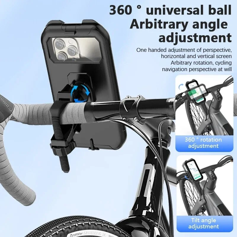 XANES 7-inch Bicycle Phone Holder Support TPU Touch Screen Waterproof Universal Bike 360° Adjustable Cellphone Holder — view 4