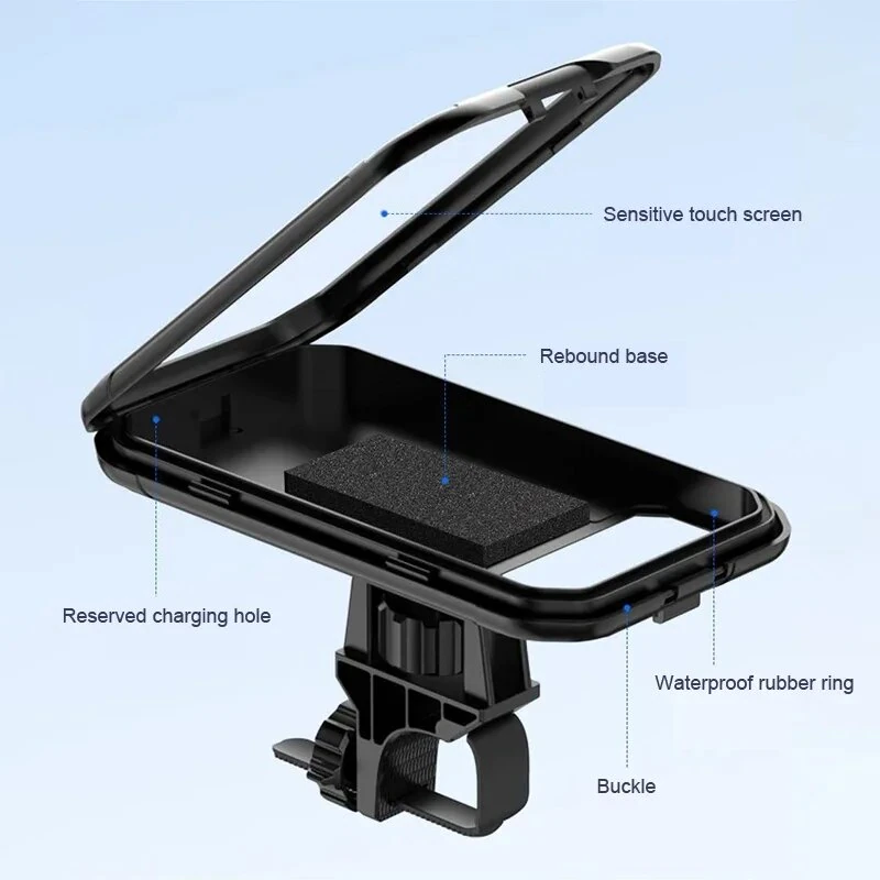 XANES 7-inch Bicycle Phone Holder Support TPU Touch Screen Waterproof Universal Bike 360° Adjustable Cellphone Holder — view 8
