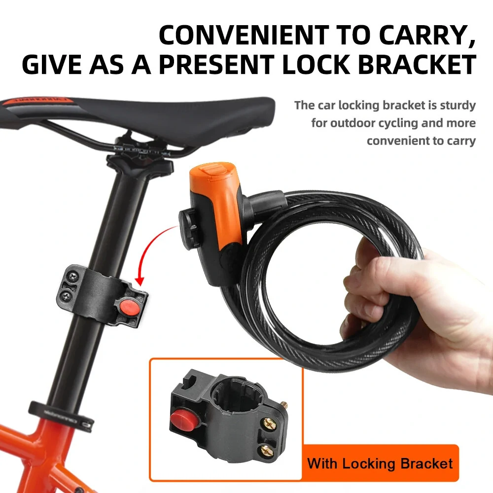 XANES Anti-thief Key Bike Lock 1.2m Length Steel Alloy Tough Protection Waterproof Portable Bicycle Lock for MTB Bicycle Road Bike — view 7