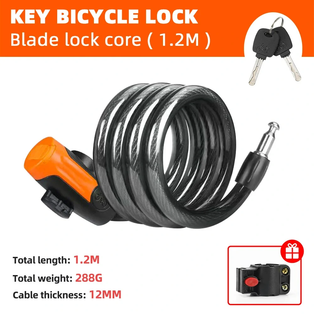 XANES Anti-thief Key Bike Lock 1.2m Length Steel Alloy Tough Protection Waterproof Portable Bicycle Lock for MTB Bicycle Road Bike — view 8