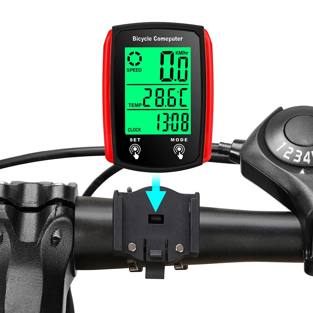 XANES Bicycle Computer LCD Digital Wired Cycling Computer Speedometer Bike Speed Odometer With Backlight bike Accessories — view 4