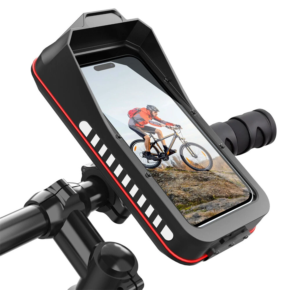 XANES Bicycle Mobile Phone Holder for 4.7-7.0 inches Universal Waterproof Shock Absorber Multi-Functional Storage Bag Handlebar Stand for Outdoor MTB Motorcycle Navigation Riding — XANES