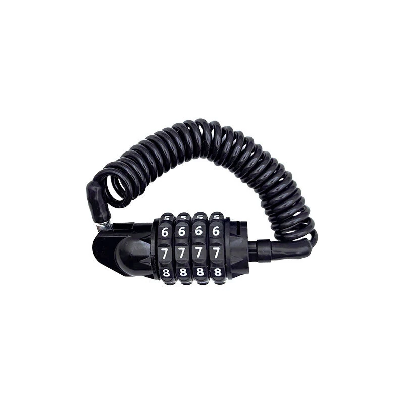 XANES Coiled Bike Lock 4-Digit Combination Anti-Theft Security Cable 1.5M Retractable Lock for Bicycle Helmet Scooter — view 5
