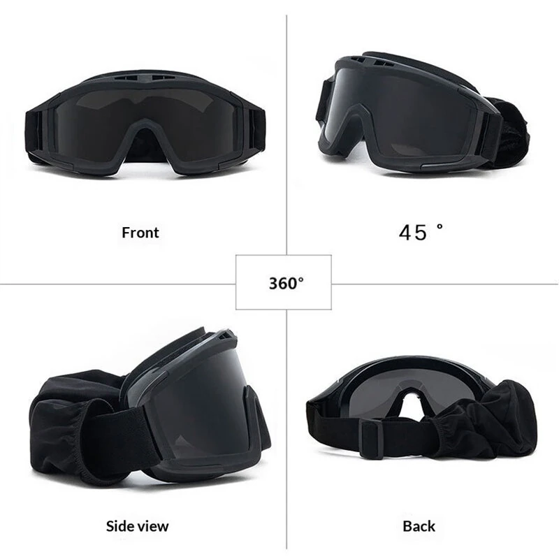 XANES Tactical Goggles 3 Lens Soft Windproof UV400 Protection Glasses For Cycling Safe Protection — view 8