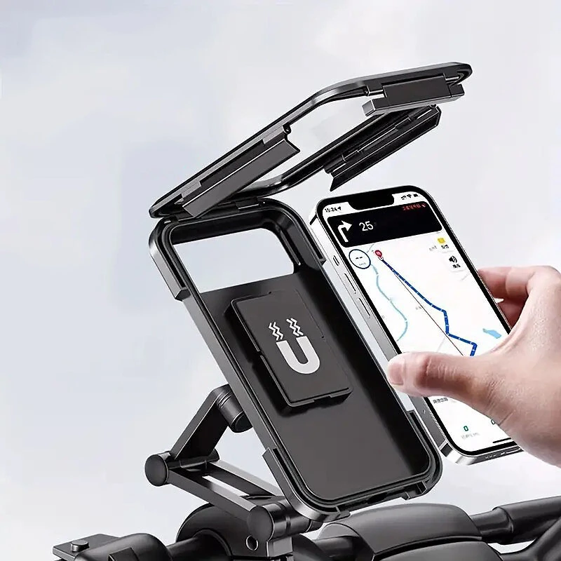 XANES Universal Waterproof Bike Phone Bracket Navigation GPS Support 360° Adjustable Touch Screen Shockproof Bicycle Holder for 4.7-7.2 inch Phones MTB Bike Road Bike
