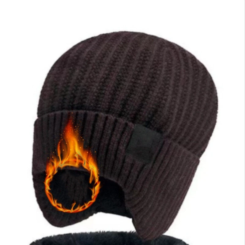 XANES Winter Bike Knitted Hat Outdoor Plush Warmth Cap Peaked Earmuff Fashion Casual Faux Fur Lined Bomber Hats Cycling Ear Protection — view 8