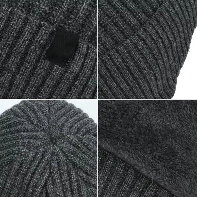 XANES Winter Bike Knitted Hat Outdoor Plush Warmth Cap Peaked Earmuff Fashion Casual Faux Fur Lined Bomber Hats Cycling Ear Protection — view 9