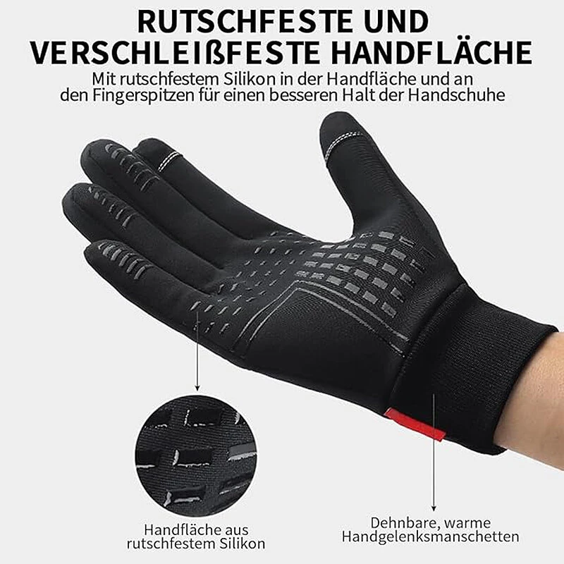 Xanes Winter Warm Bike Gloves Men Women Anti Slip Touch Screen Gloves Cold Weather Gloves Windproof Waterproof Winter Warm Gloves for Skiing Cycling Skating — view 3