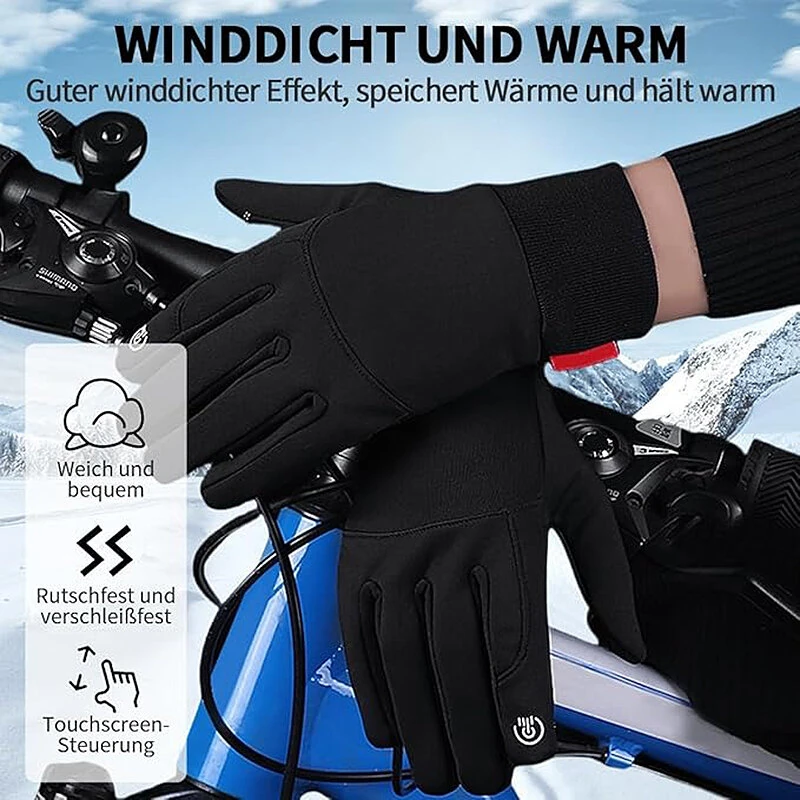 Xanes Winter Warm Bike Gloves Men Women Anti Slip Touch Screen Gloves Cold Weather Gloves Windproof Waterproof Winter Warm Gloves for Skiing Cycling Skating — view 5