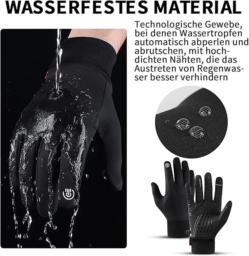 Xanes Winter Warm Bike Gloves Men Women Anti Slip Touch Screen Gloves Cold Weather Gloves Windproof Waterproof Winter Warm Gloves for Skiing Cycling Skating — view 8