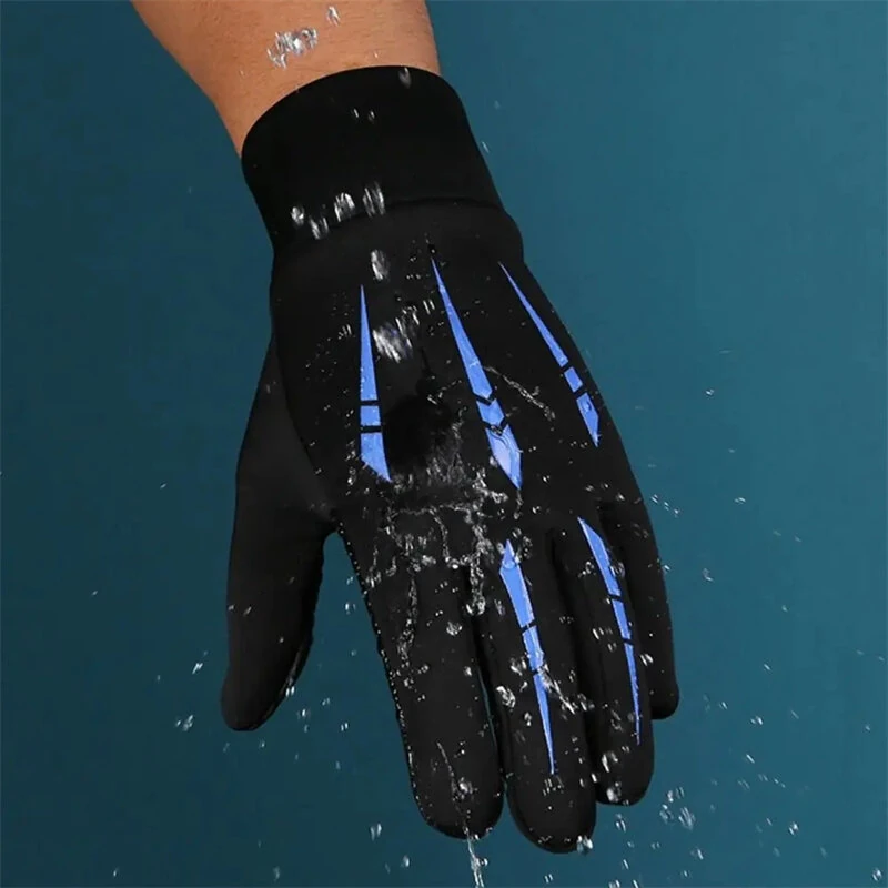 XANES Winter Waterproof Cycling Gloves Outdoor Sports Running Motorcycle Ski TouchScreen Fleece Gloves Non-slip Warm Full Finger for Riding Climbing Skiing Hiking Fishing — view 4