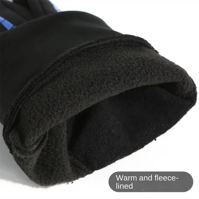 XANES Winter Waterproof Cycling Gloves Outdoor Sports Running Motorcycle Ski TouchScreen Fleece Gloves Non-slip Warm Full Finger for Riding Climbing Skiing Hiking Fishing — view 5