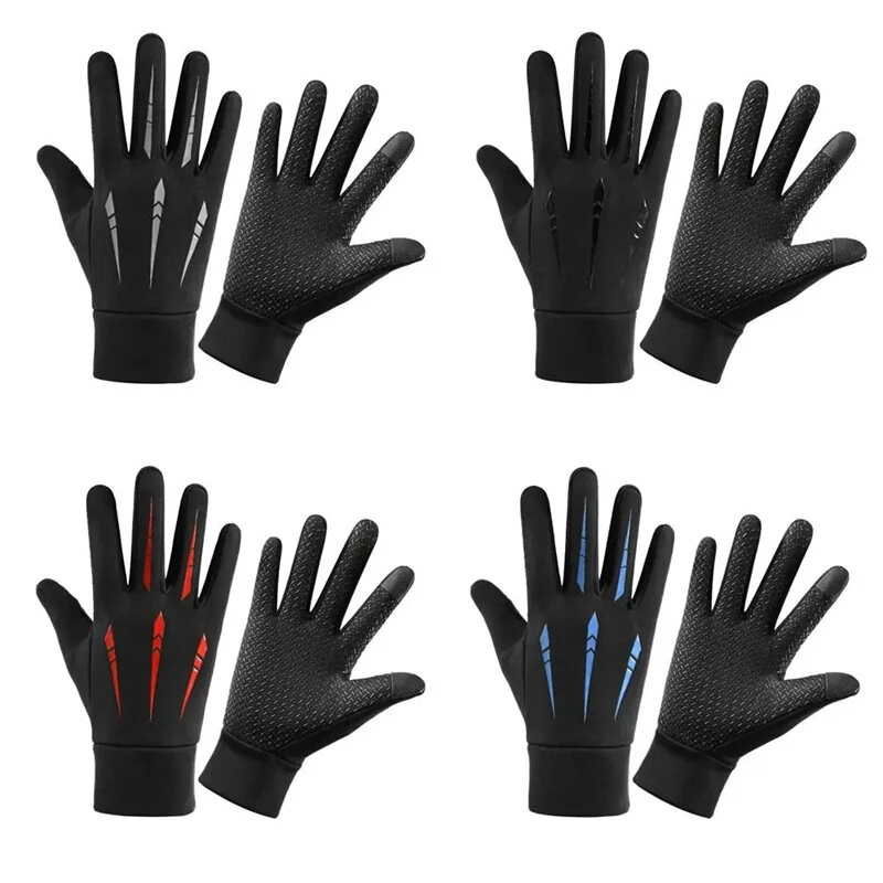 XANES Winter Waterproof Cycling Gloves Outdoor Sports Running Motorcycle Ski TouchScreen Fleece Gloves Non-slip Warm Full Finger for Riding Climbing Skiing Hiking Fishing — view 6
