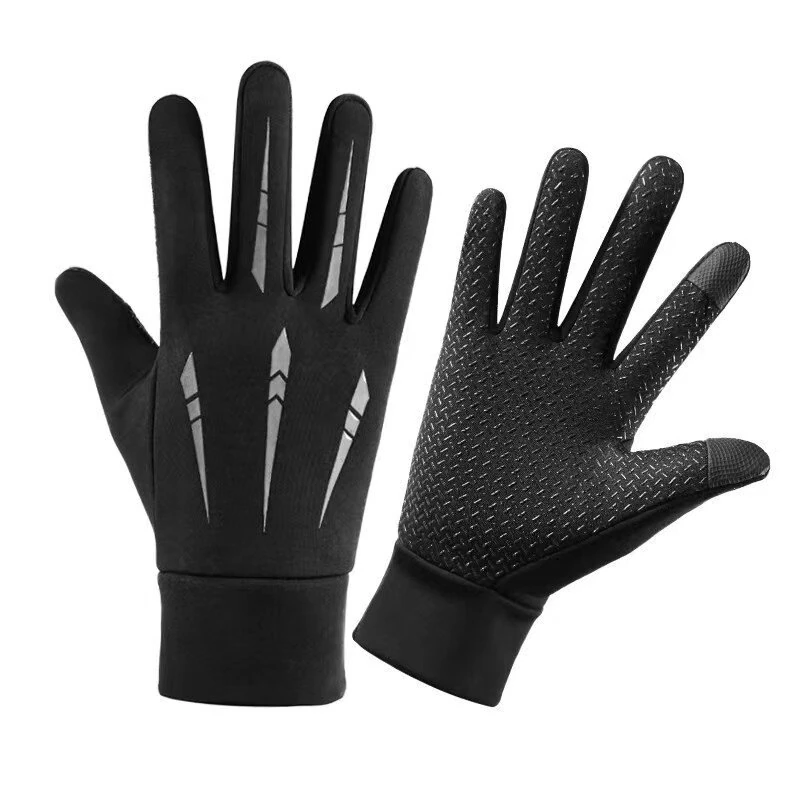 XANES Winter Waterproof Cycling Gloves Outdoor Sports Running Motorcycle Ski TouchScreen Fleece Gloves Non-slip Warm Full Finger for Riding Climbing Skiing Hiking Fishing — view 7