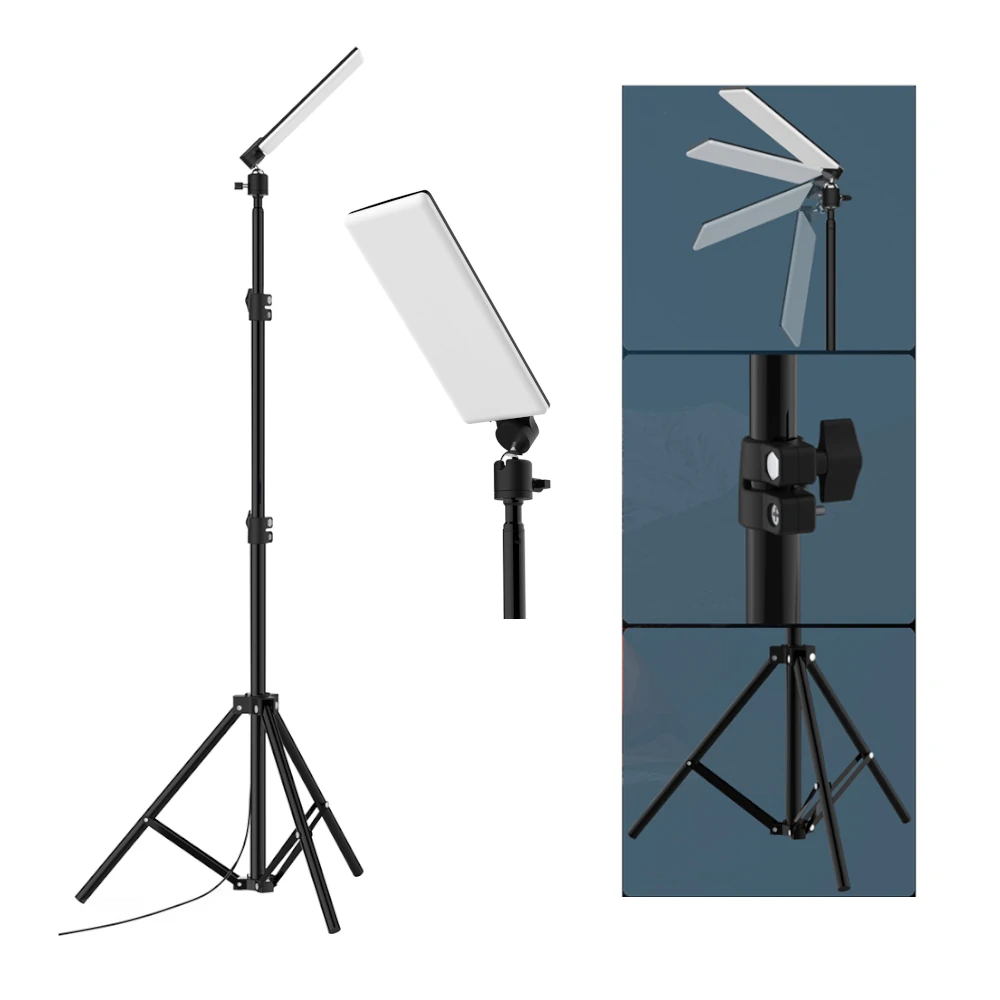XANES® 84*LEDs 1680LM 1.8m Height Adjustable LED Camping Light with Tripod 6500-7000K Brightness Stand Lantern Work Light For Camping Maintain Photography — view 3