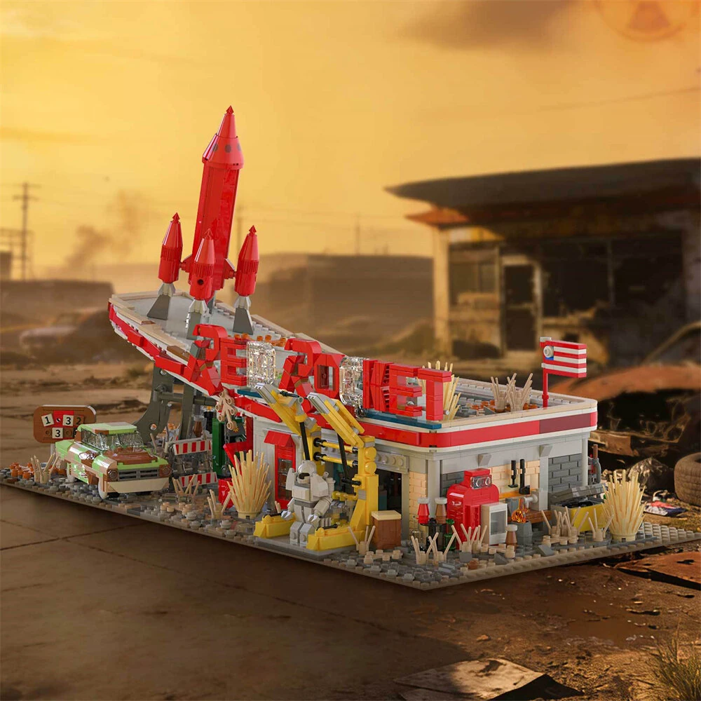 Xbert Brix 66139 RED ROCKET Restaurant Building Block Set 2447PCS 66141 Aerospace Building Block Set 1623PCS Brick Assembly Kit for Children's Gifts Creative Desktop Ornaments Toys — view 4