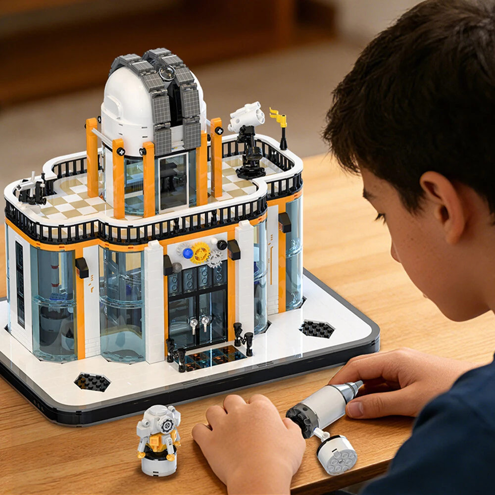Xbert Brix 66139 RED ROCKET Restaurant Building Block Set 2447PCS 66141 Aerospace Building Block Set 1623PCS Brick Assembly Kit for Children's Gifts Creative Desktop Ornaments Toys — view 8