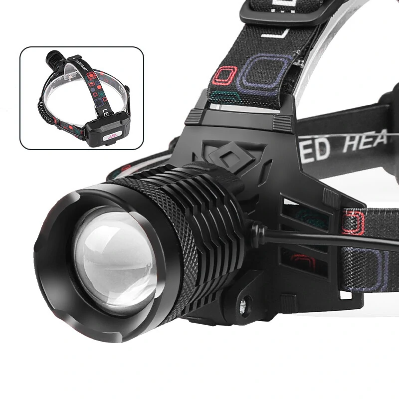 XHP70 30W LED White Blue Yellow Light USB Rechargeable Headlamp Ultra Light Bright LED Headlight Portable Front Head Light Fishing Flashlight with 18650 Battery — view 6
