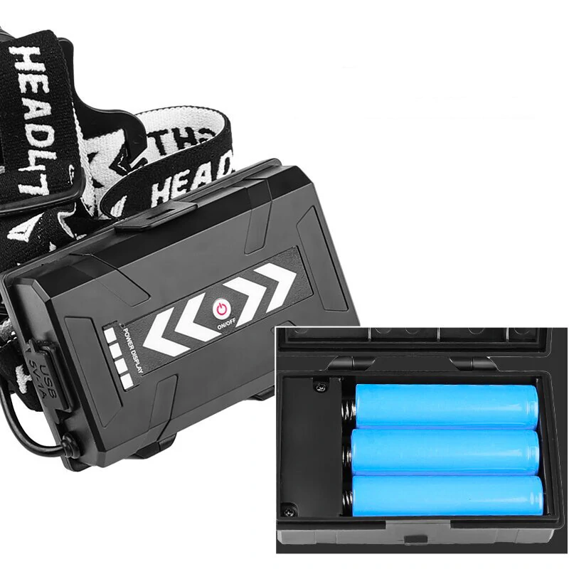 XHP70 Bright LED Headlamp Long-Range Rechargeable Adjustable Focus Outdoor Headlight Head Light — view 3