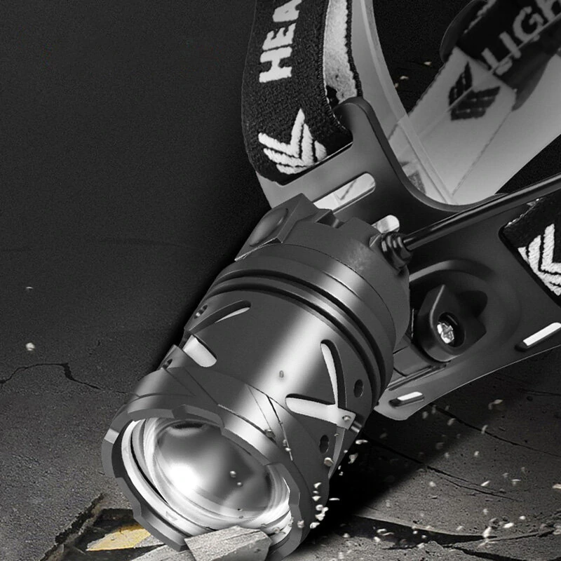XHP70 Bright LED Headlamp Long-Range Rechargeable Adjustable Focus Outdoor Headlight Head Light — view 7