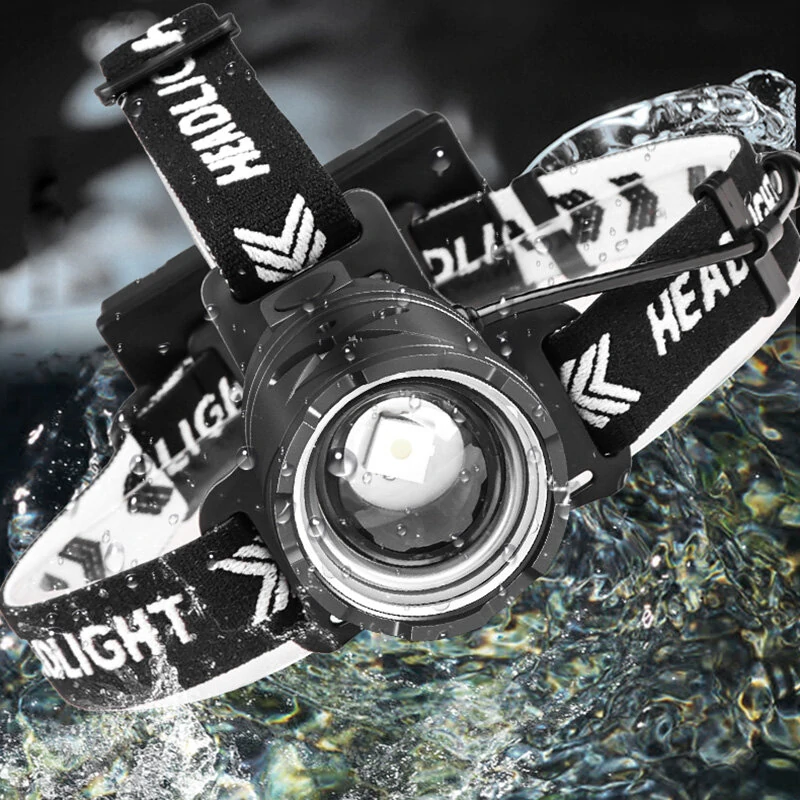 XHP70 Bright LED Headlamp Long-Range Rechargeable Adjustable Focus Outdoor Headlight Head Light — view 8